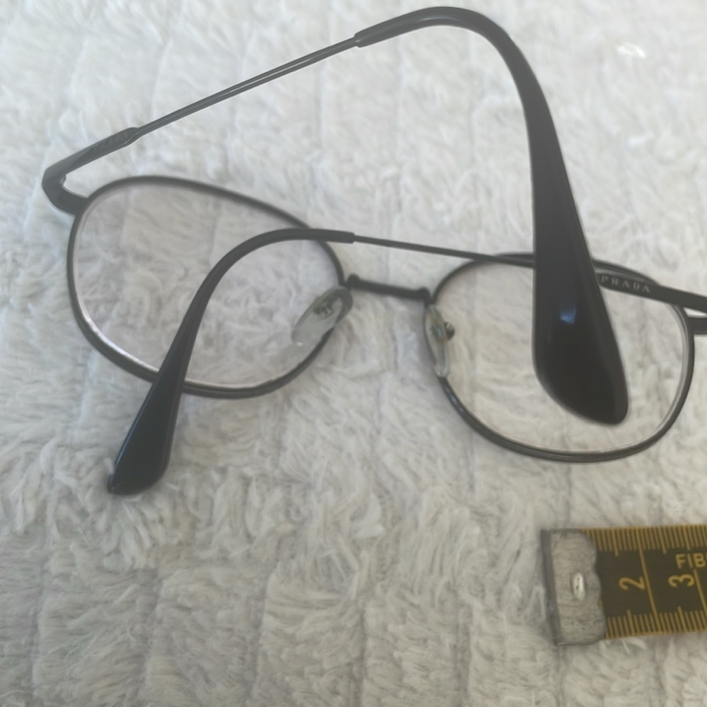 Prada Knotched Black Unisex Stylish Round Glasses Sorry No Case - Picture 8 of 13